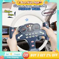 Infant Simulation Shining Steering Wheel Toys Education Lights Sound Copilots Stroller Steering Wheel Children's Vocal Toys Game 1