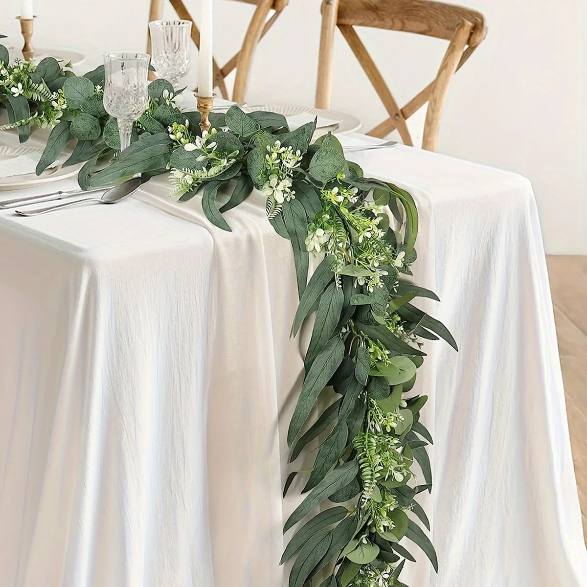 버드나무 유칼립투스 화환 에버그린 인공 식물, 가정 방 장식 벽난로 테이블 러너 웨딩 센터피스, 5.9FT Best5 버드나무 유칼립투스 화환 에버그린 인공 식물, 가정 방 장식 벽난로 테이블 러너 웨딩 센터피스, 5.9FT Best5