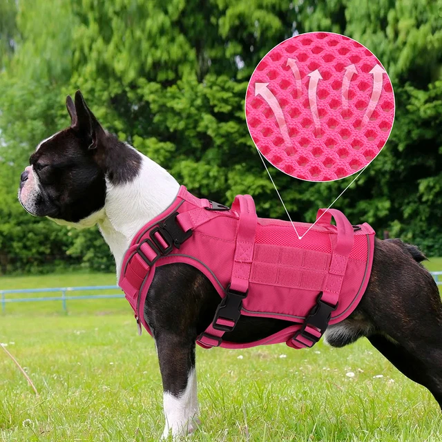 Military Dog Harness Reflective Tactical Dog Training Harnesses Durable Nylon Vest No Pull for Medium Large Dogs French Bulldog 5