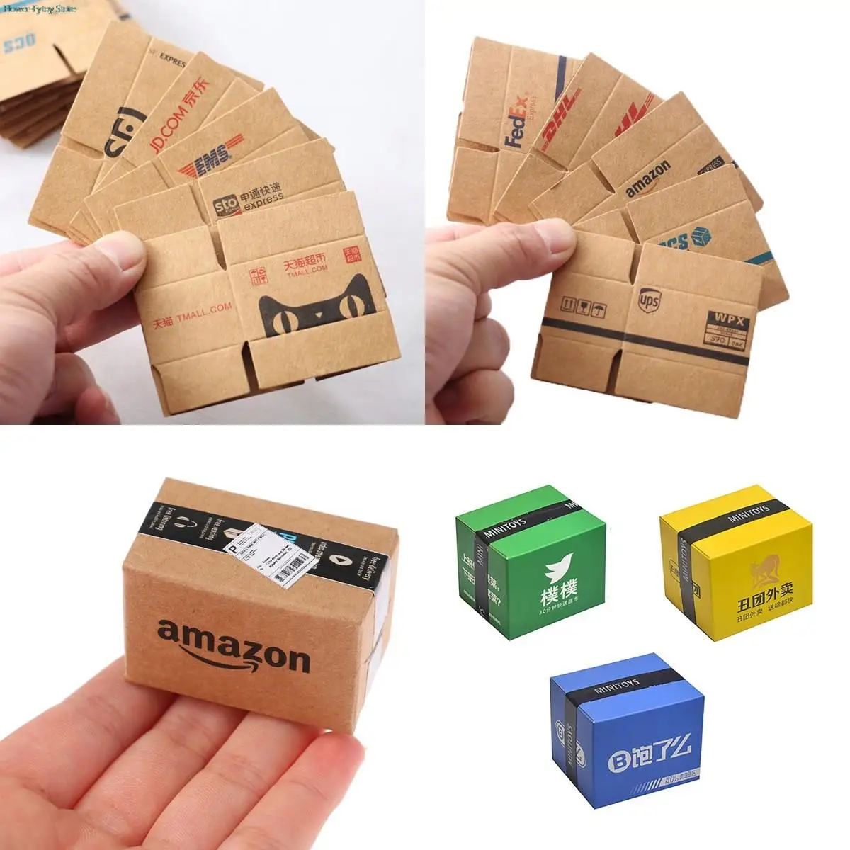 

1 шт./5 шт. мини картонная Экспресс-коробка 1:12 миниатюрная Экспресс-коробка для кукольного домика Декор игрушка кукольный дом Декор мебель аксессуары