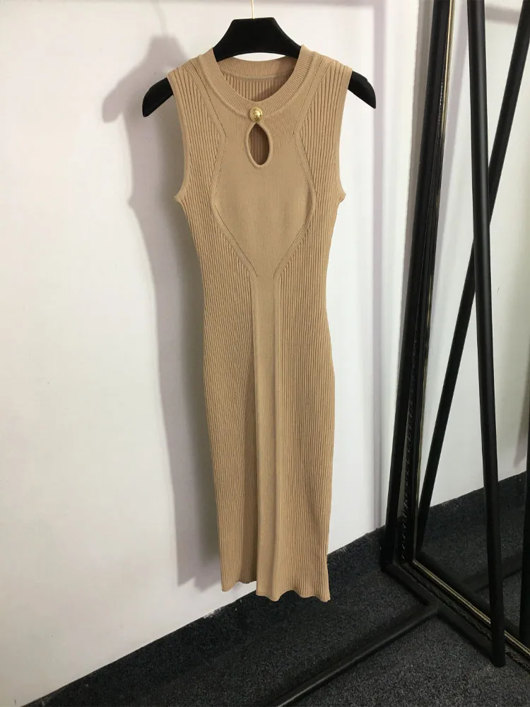 

2023 New Women Fashion Comfortable Temperament Sexy Slim-Fit Hip Wrap Knit Vest Dress