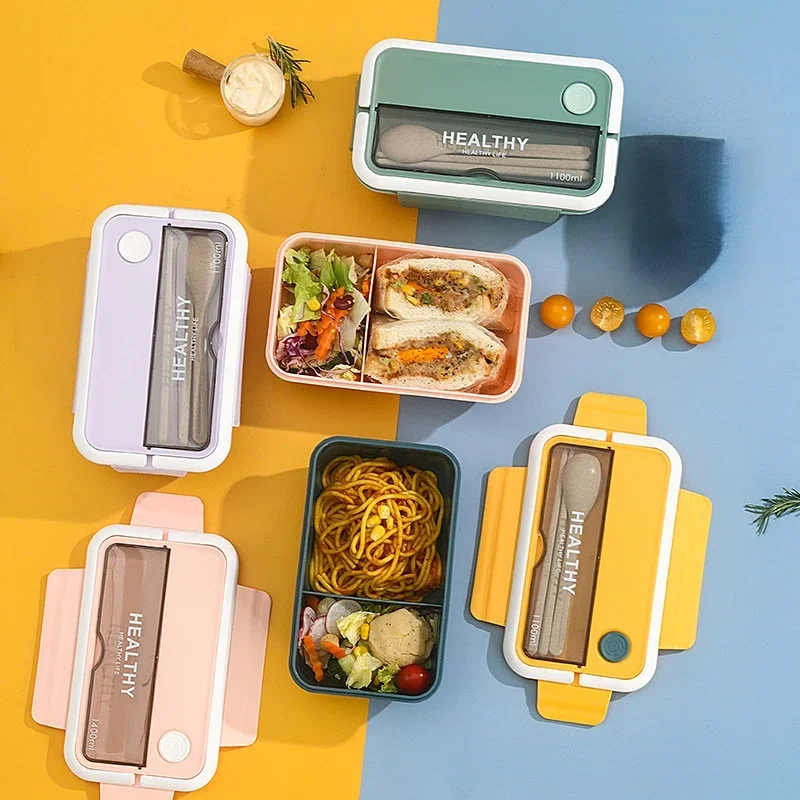 1100ML Baby Lunch Box Children's Student Sealed Cabinet Fruit Salad Box Microwave Heated Bento Storage Snack