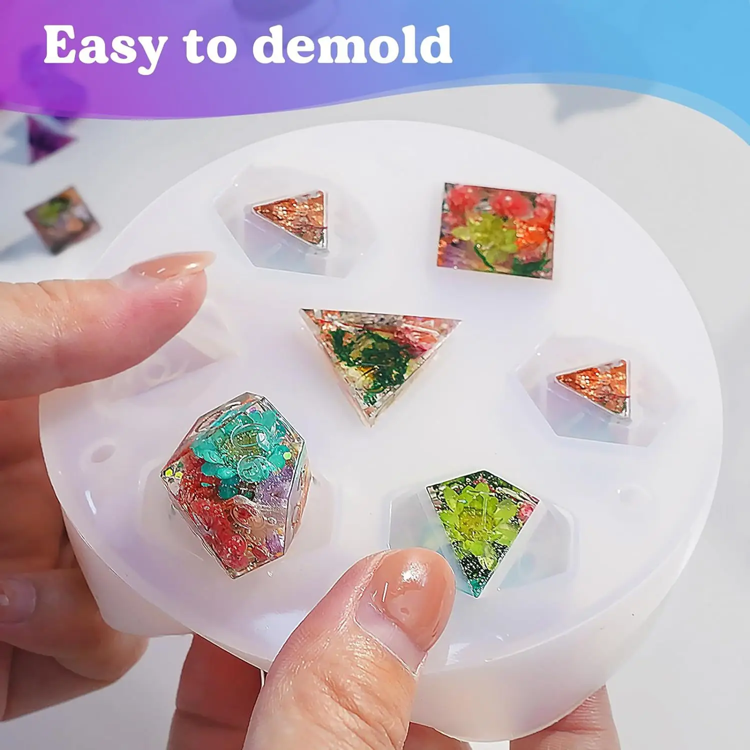 2Pcs DIY Dice Silicone Mold 7 Shapes Polyhedra Dice Resin Mould Creative  Home Handicraft Board Game Making Pendant Key Chain Die - AliExpress