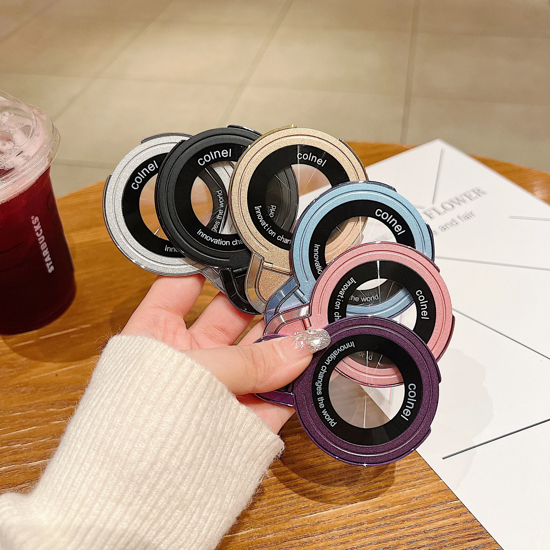 Luxury U Style Metal Phone Grip with Wireless Charging Compatibility