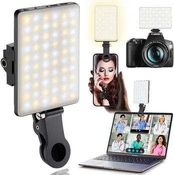 Luce per selfie portatile a LED; Illuminazione per videoconferenze, 3 modalità di illuminazione, adatta per laptop con fotocamera iPhone