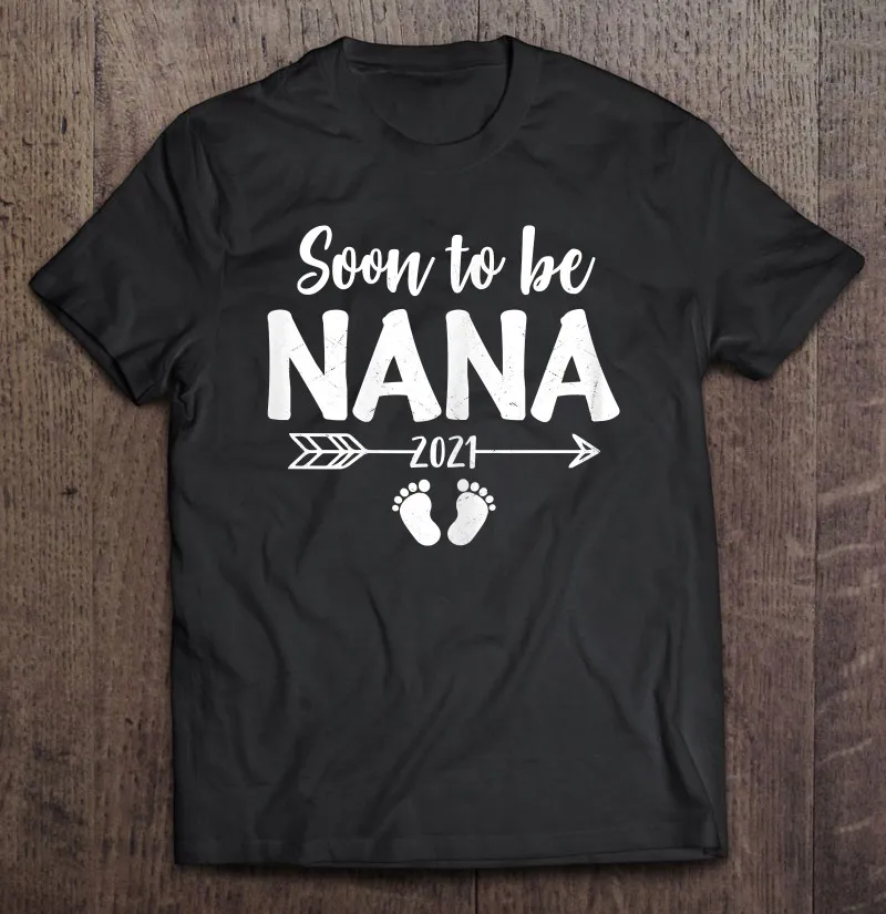 Womens Promoted To Nana 2021 For First Time Mothers New Grandma T-Shirts Tshirt Basketball Cotton T Shirt Big Size Men |