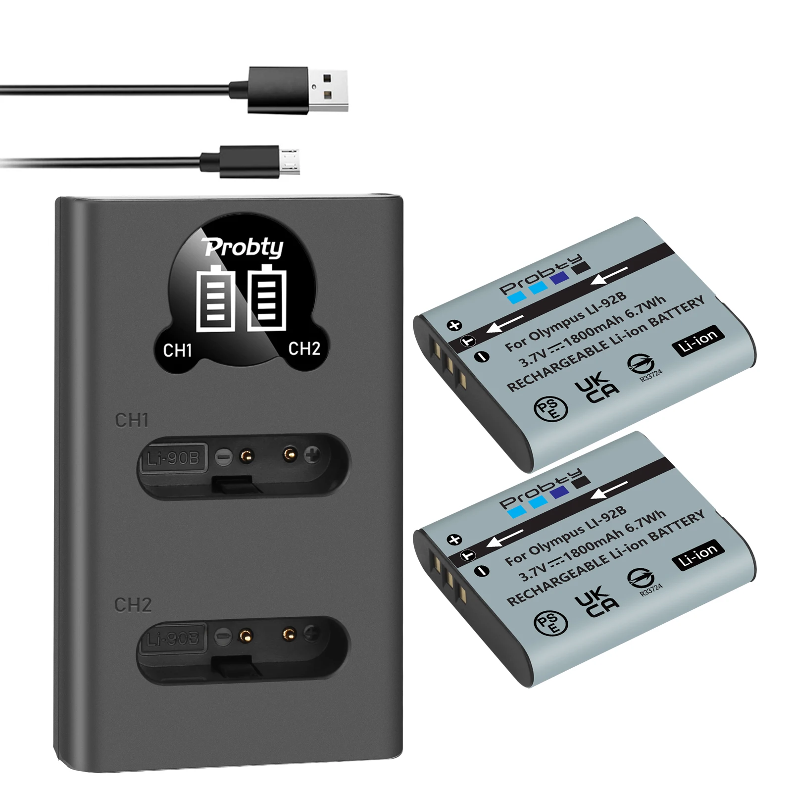LI-90B LI-92B Digital Camera Battery Charger for Olympus SH-1 SH-2 SH-3 SH-60 SH-50 TG-1 TG-2 TG-5 TG-4 TG-3 TG-6 TG-Tracker - 44
