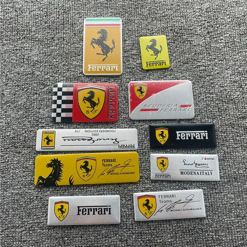 Ferrari 3D metalen kras decoratie sticker detail