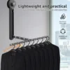 Folding Clothes Drying Rack Aluminium Alloy 12 Holes Wall Mounted Suction Cup Clothes Rack Laundry Hanger for Balcony Bathroom 2