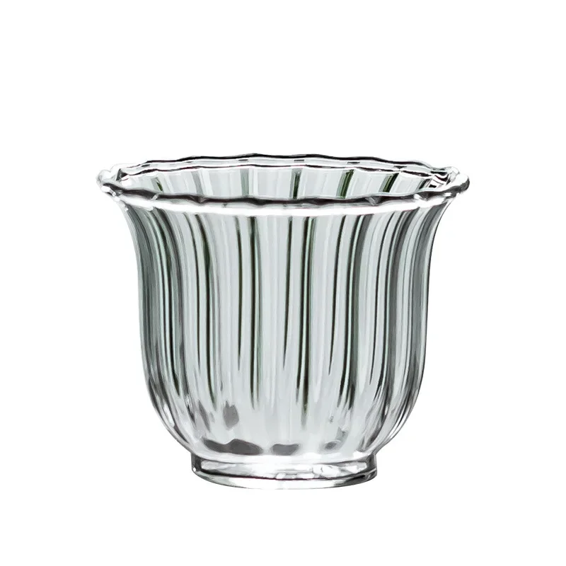 1 PieceHeat Resistant Nordic Clear Ripple Teacups Black Tea Cup Small Capacity Master Cup Soju Sake Shot Glass Tumbler Cup