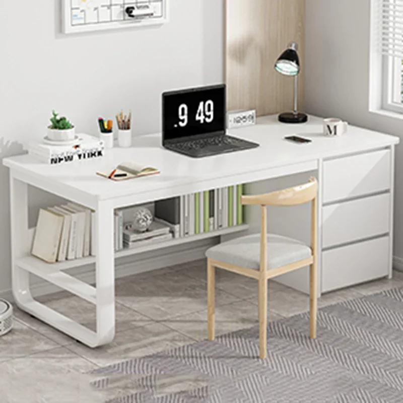 Drawers Bedroom Office Desk Study Standing Writing Storage Computer Desks Standing Supplies Mesa De Computador Modern Furniture