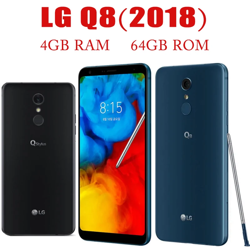 

Original Unlocked LG Q8(2018) 4GB RAM 64GB ROM Cell Phone 6.2'' Mobile WiFi Bar Android Smartphone Fast Charging Touch Screen