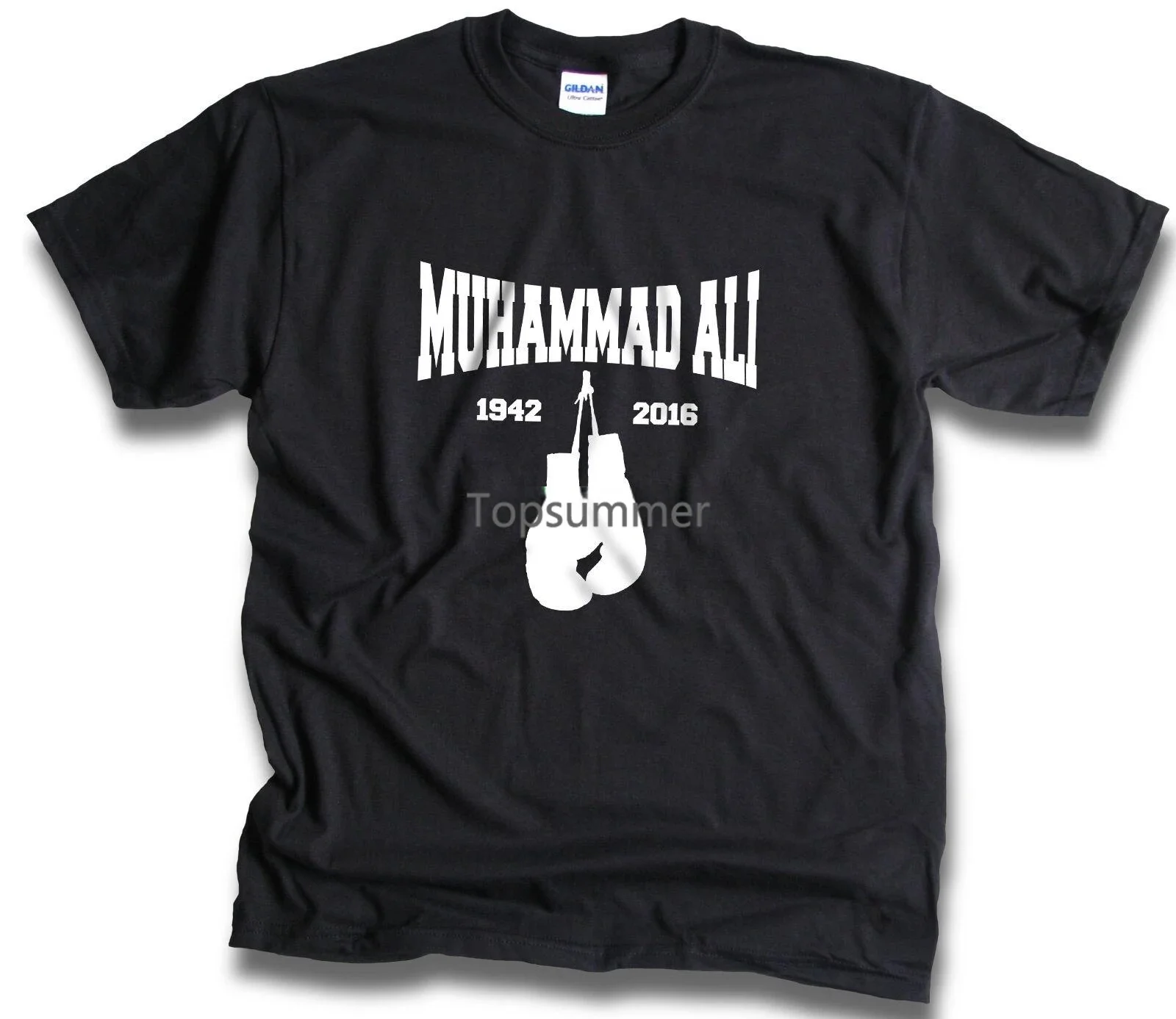 

4Xl Muhammad Ali Gym Style Boxing Gloves Cassius Clay Mens Black T Shirt Xxxxl