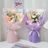 Artificial Flower Crochet Flower Bouquet Eternal Flowers Graduation Bouquet Wedding Guest Gift Bouquets of Flowers 졸업 꽃다발