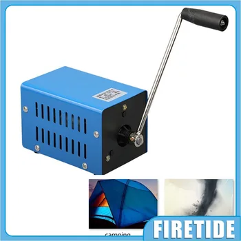 กลางแจ้ง 20W เครื่องกําเนิดไฟฟ้าแบบพกพาแหล่งจ่ายไฟด้วยตนเองสําหรับ Camping Off-Grid สํารองฉุกเฉิน Hand Crank USB Charger 1