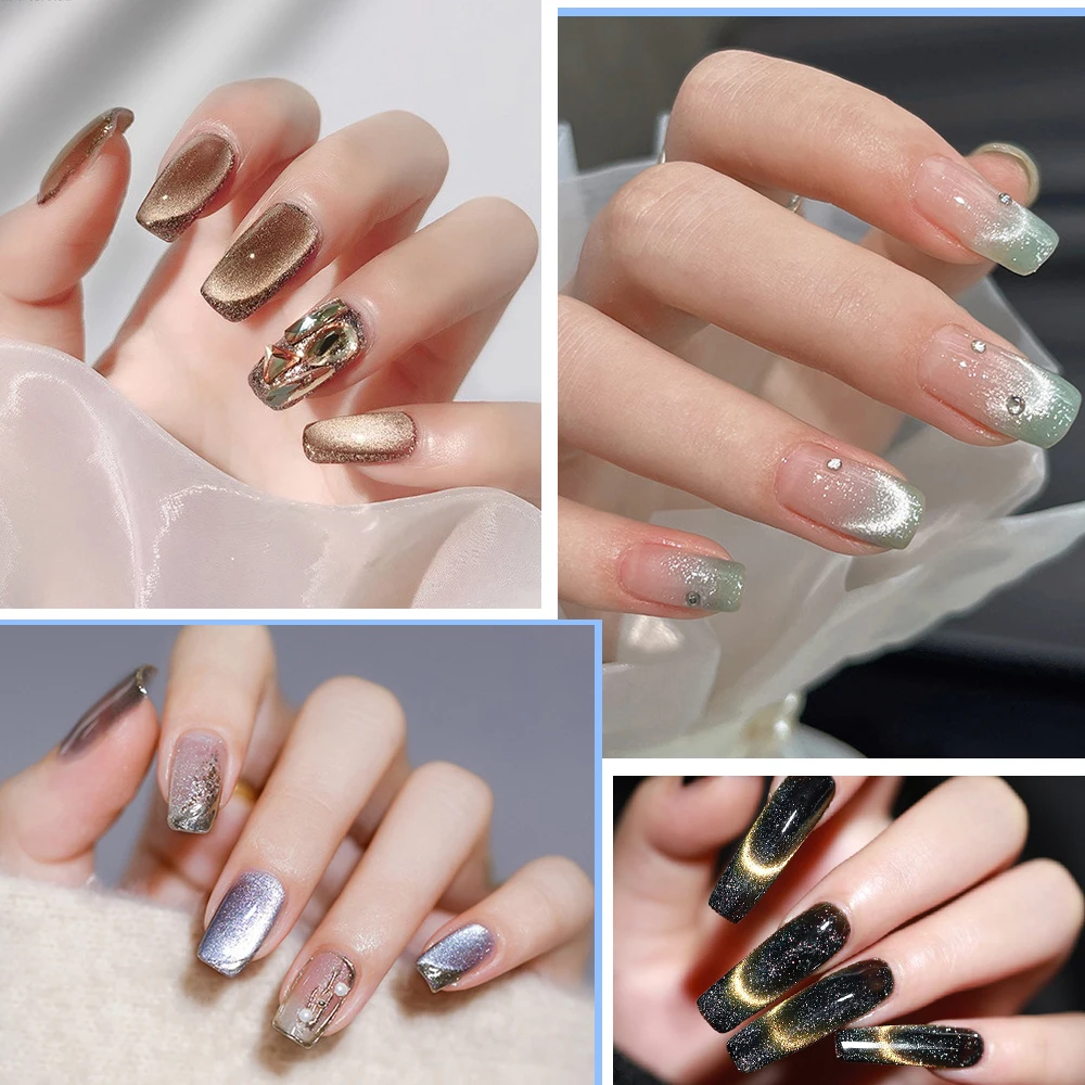 Magnetic Nail Pen 3IN1 Professional Strong Cat Eye Gel Magnet Pen Multi-functional French Line/Flowers Magnetic Laser Line Effect