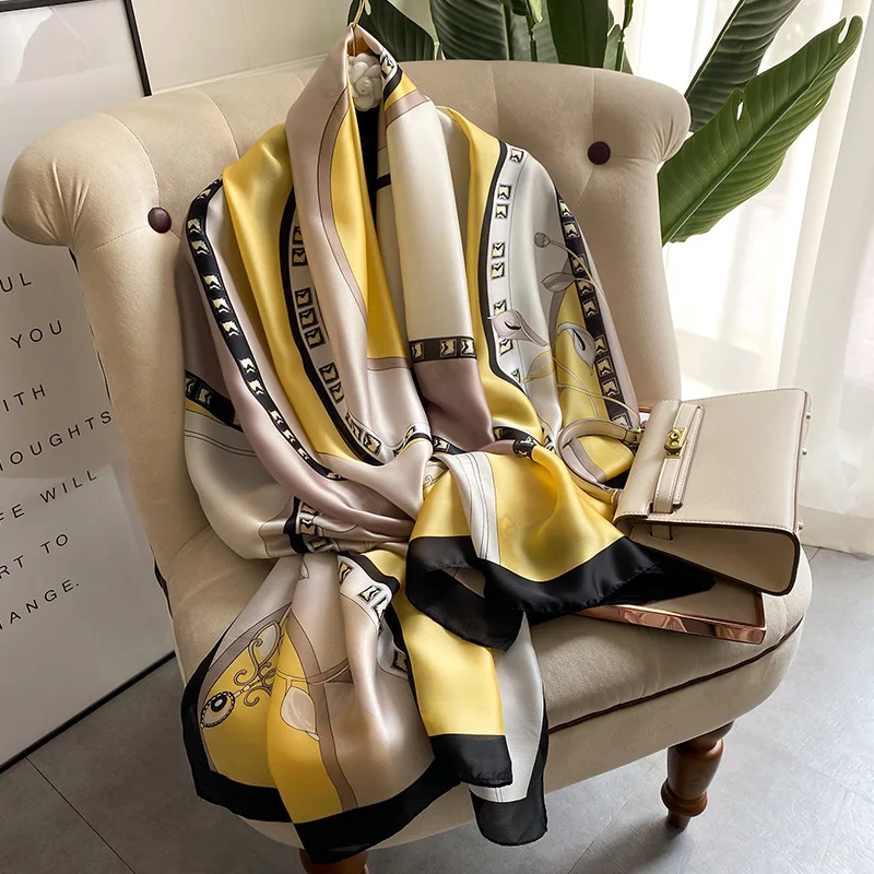 S15834e6f73884ace97d4b9401db91cabA 180x90cm Large Silk Satin Scarf Hijab Women Print Spring New Shawl Wrap Female Hand Foulard Pashmina Mallzona