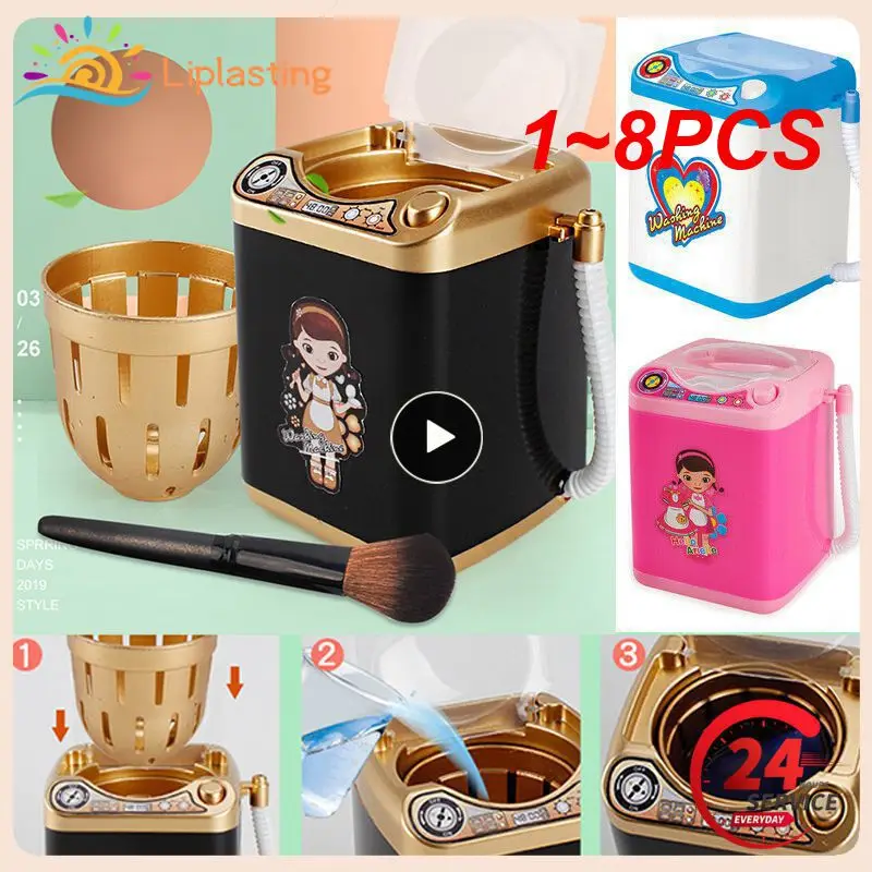 

1~8PCS Mini Electric Washing Machine Dollhouse Furniture Pretend Play Toys Very Efficient Useful For Wash Makeup Brushes Cleaner