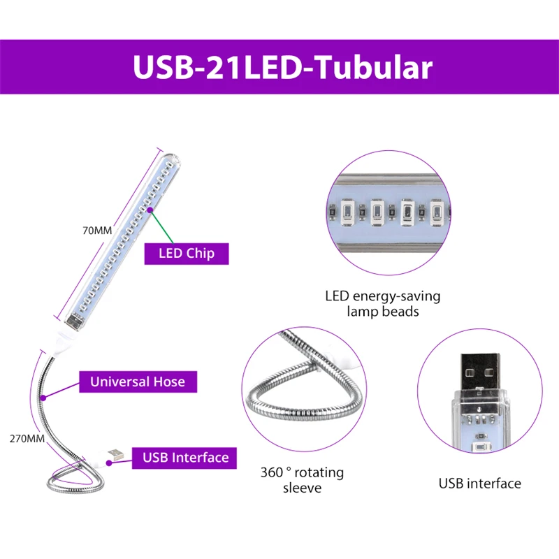 Светодиодная фитолампа полного спектра, USB-лампа для выращивания растений, гибкая светодиодсветодиодный лампа для цветов, саженцев, теплиц