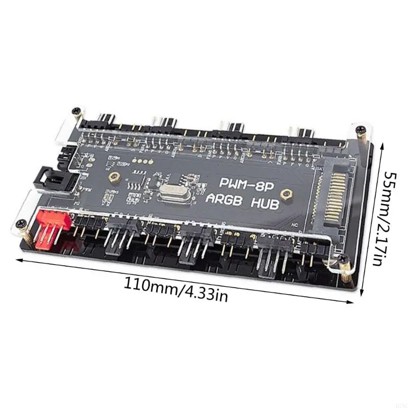 D7YC Case Fan Controller Hub, Supports 8 PWM Fans and 8 ARGB Devices