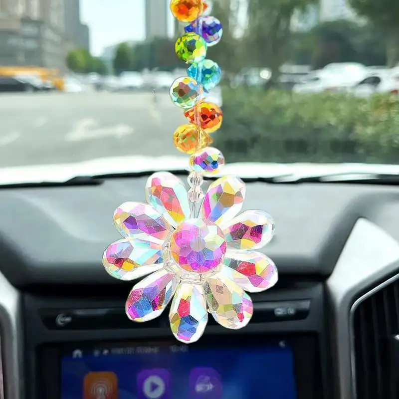 Daisy Crystal Sun Catchers Hanging Suncatchers for Window Car Decor Fall Decorations Rainbow Maker Garden Indoor Outdoor Gift