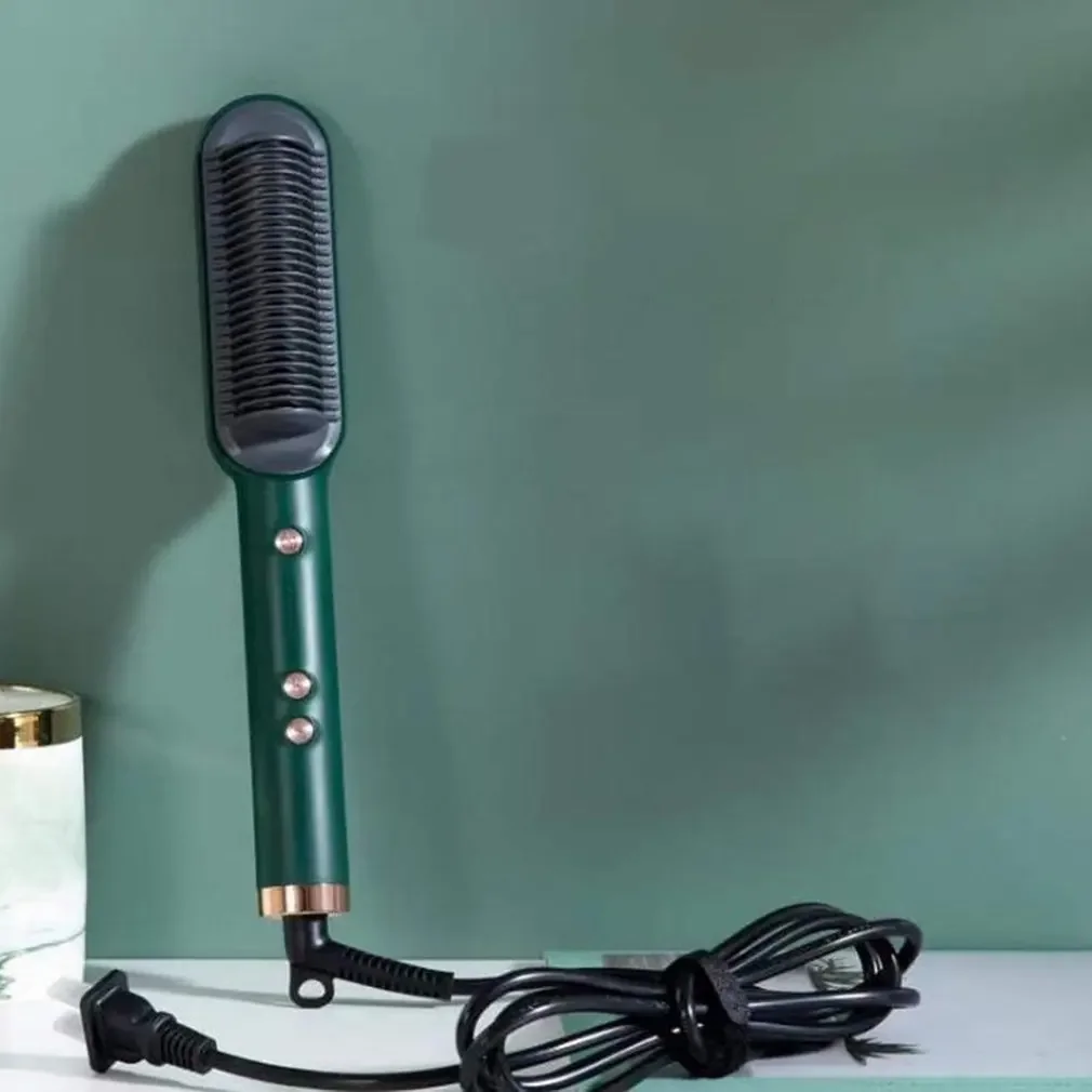 Adjustable Tourmaline Ceramic Hair Comb with 5 Levels - Multifunctional Curling Iron Brush 3