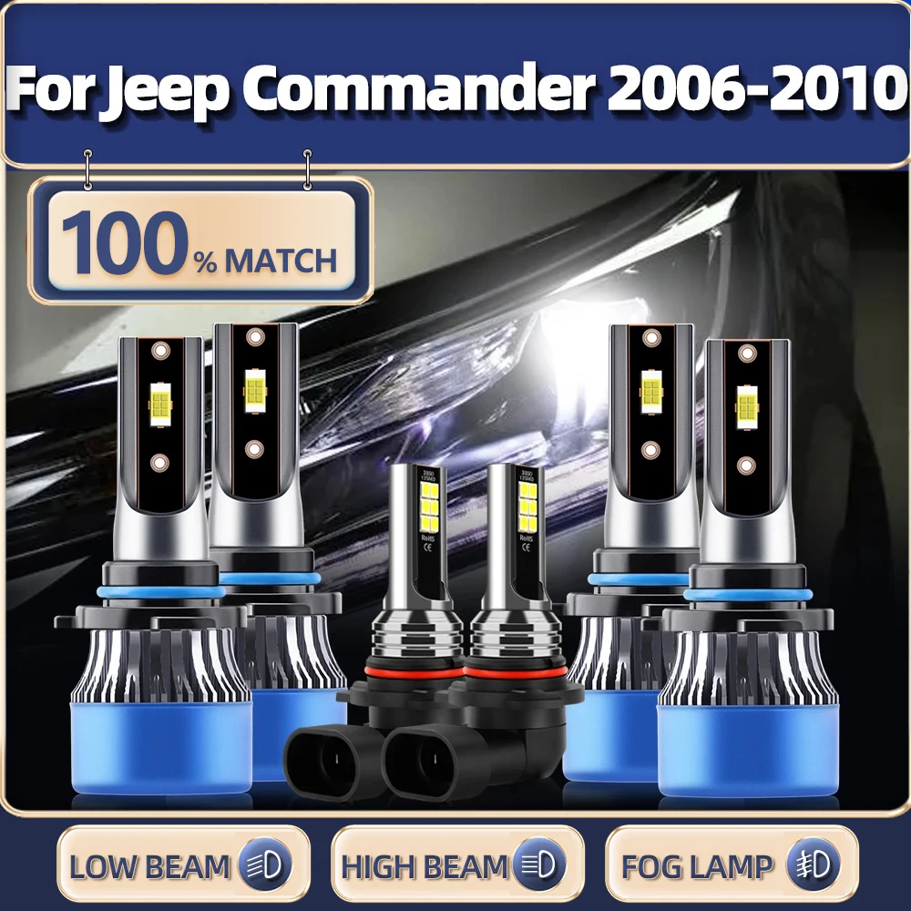 

6000K Car Fog Lights 12V Canbus Led Headlight Bulb 360W 60000LM Turbo Auto Lamp For Jeep Commander 2006 2007 2008 2009 2010