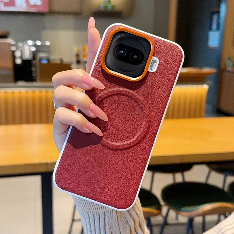 Leather Texture Phone Case with Raised Camera Protection