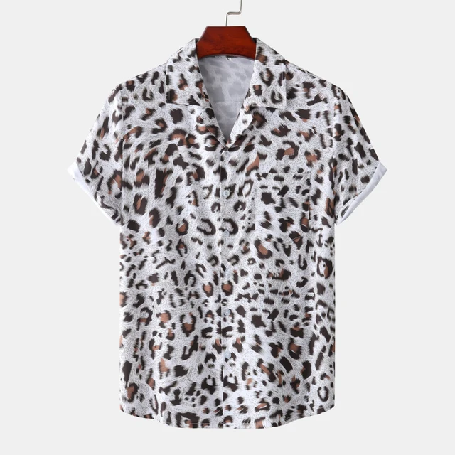 Hawaiian Mens Shirt Funny Leopard Print