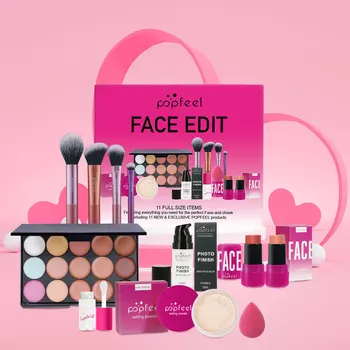 POPFEEL Kit trucco tutto in uno Ombretto in polvere Lucidalabbra Lipoil, Regalo di San Valentino per ragazze e donne 1