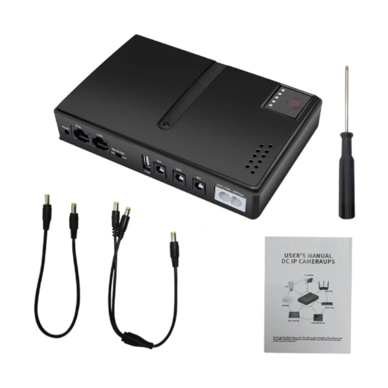 Mini Ups Battery Backup 5V 9V 12V Professional Multipurpose Uninterrupted Power Supply for Camera Routers Home Office (US Plug)