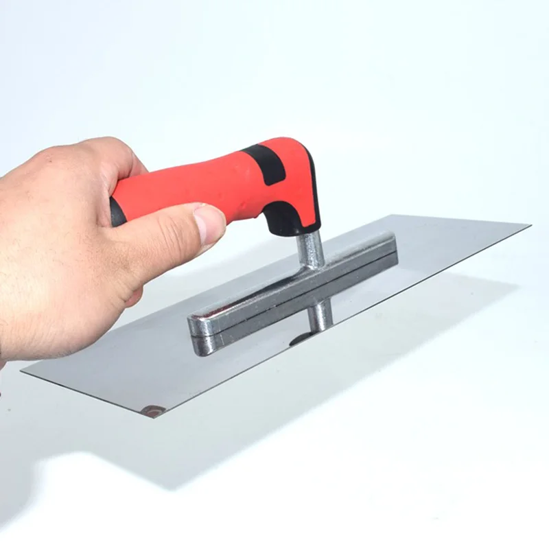 Plastering Trowel Stainless Steel Plastic Handle 11.02 inch Flat Bottom Drywall Plaster Mason Construction Tool
