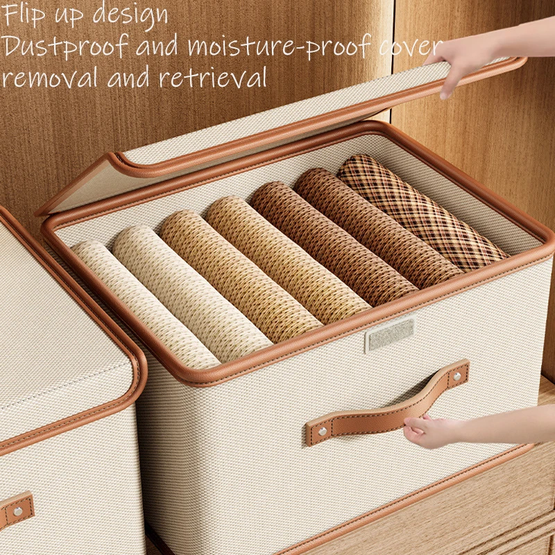 Oxford Cloth Flip-Top Dust-Proof Storage Box for Home and Bedroom Organization