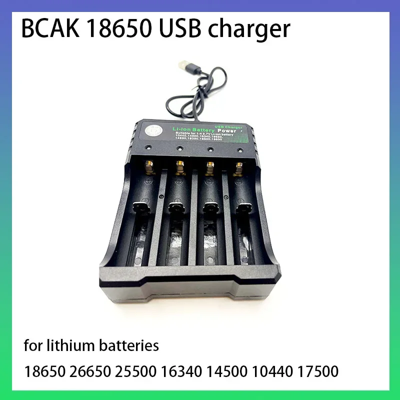 

Universal BCAK 18650 lithium battery charger with LED indicator for lithium batteries 26650 25500 16340 14500 10440 17500