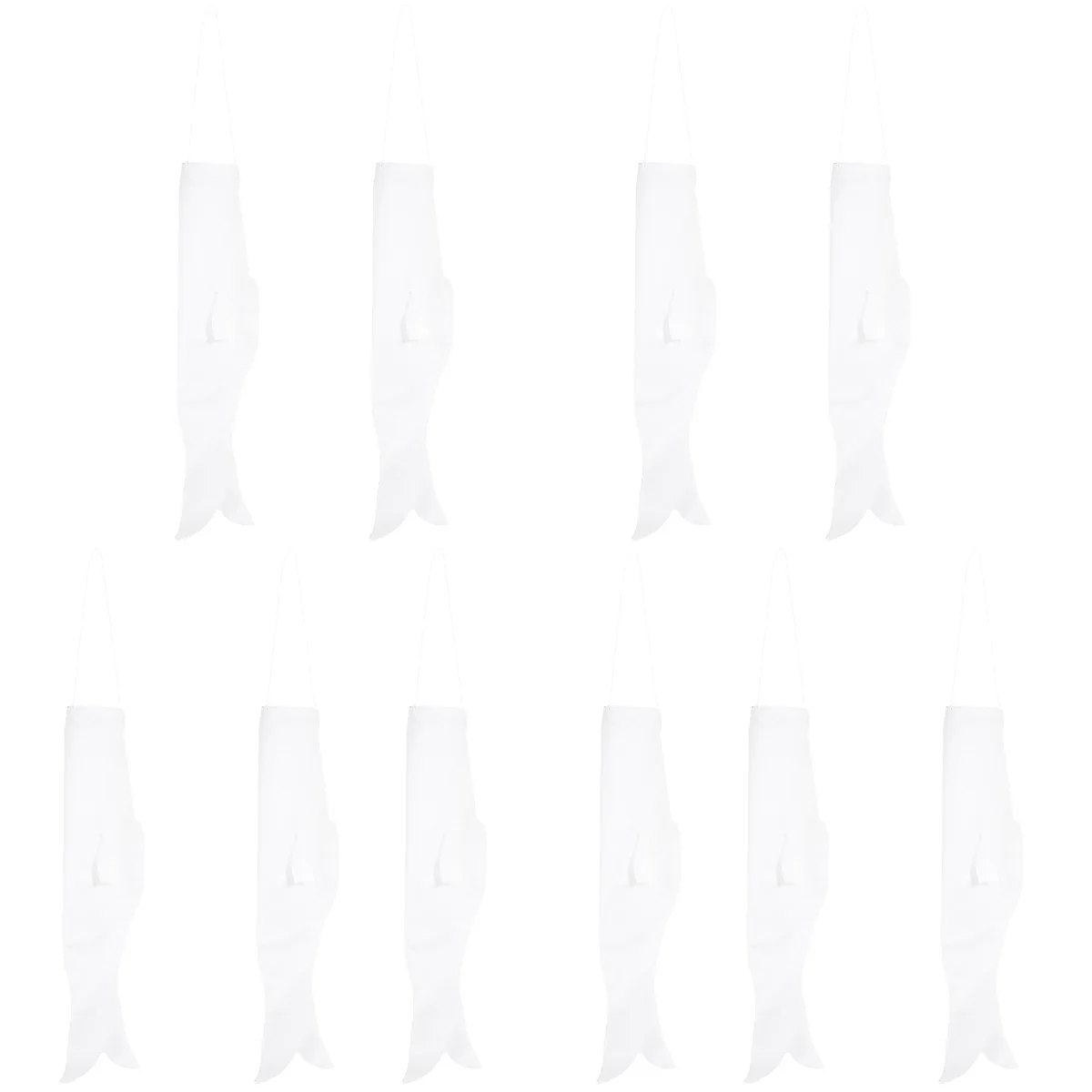 

10 Pcs Japanese Style Carp Windsock Garden Hanging Ornament DIY Blank Carp Windsock Decor