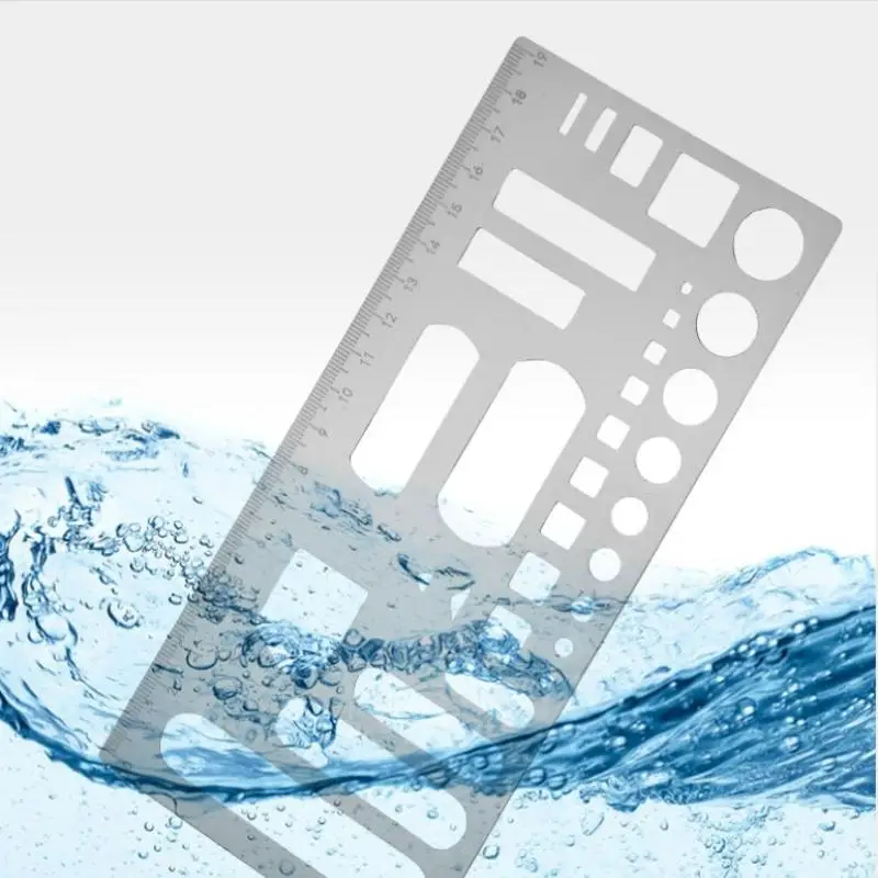 스테인레스 스틸 중공 자 기하학적 패턴 그리기 템플릿 학생들을 위한 다기능 측정 도구 저널 스케치