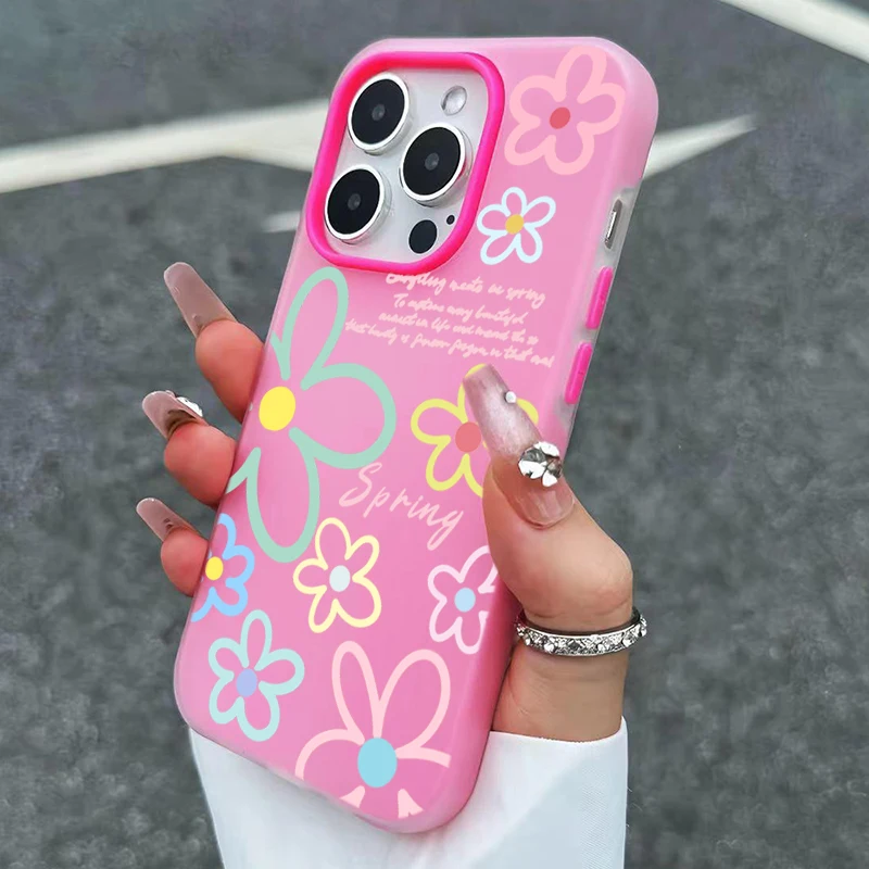 Spring Flower Pattern Phone Case - Elegant Floral Design Protective Cover