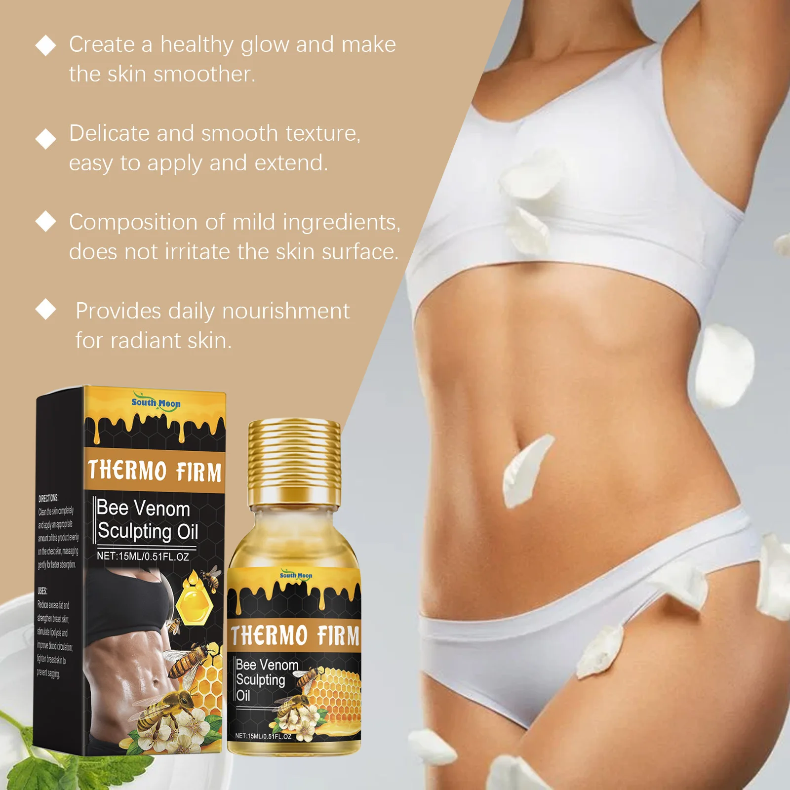 Abdominal Fat Reducing Oils Rapid Fat Burning Waist Cellulite Removal Improve Skin Sagging Firming Body Slimming Massage Oil