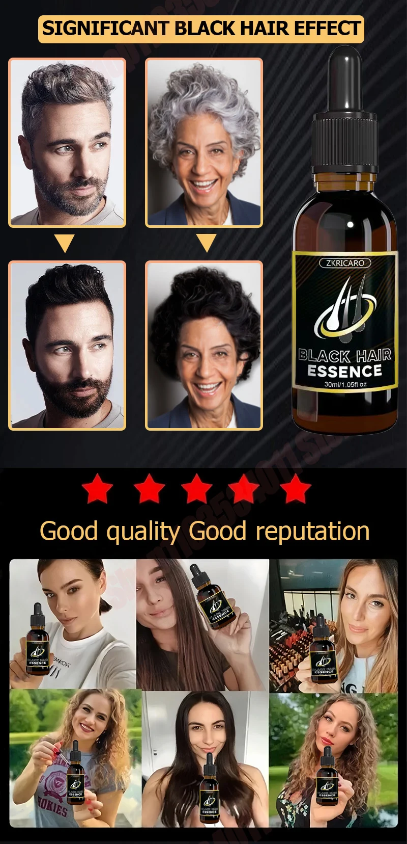 Repair original ecology black hair hair color restorer