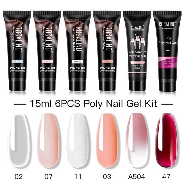 Poly Nail Gel Set For Nails Extension 15ml Gel Polish Semi Permanent Vernish Base Top Coat Gel Varnish Gel Nail Polish