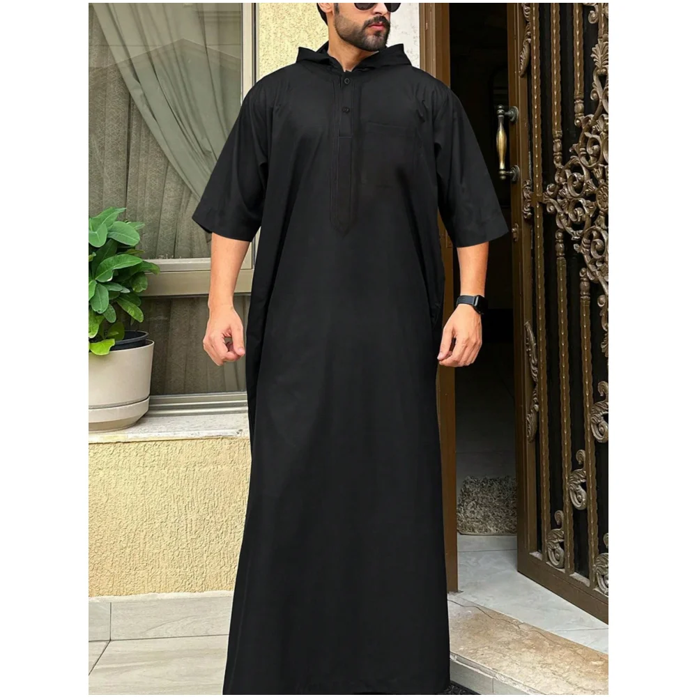 رداء رجالي مسلم كلاسيكي أنيق لعام 2025 برقبة دائري...