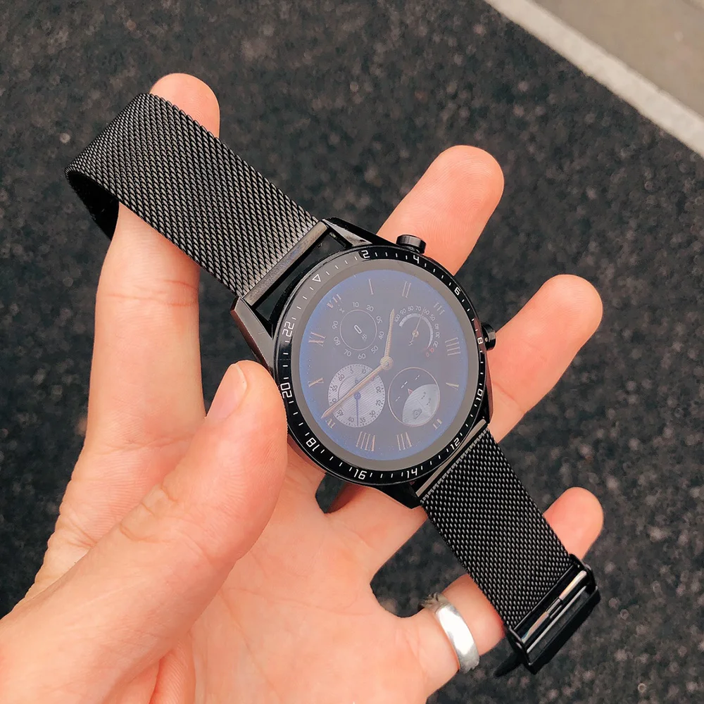 Sleek Milanese Metal Watch Band - 20/22mm Adjustable Bracelet Strap