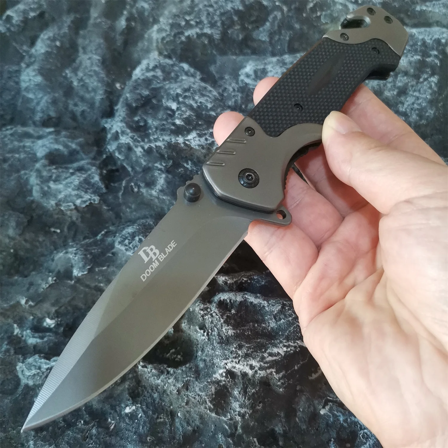 DB3820FoldingKnife8Cr13MovBlackBladeG10HandleMilitaryTactical