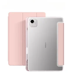 Clear TPU Tablet Case with Pen Slot for Pad V8 Pro 12.1 (Pink)