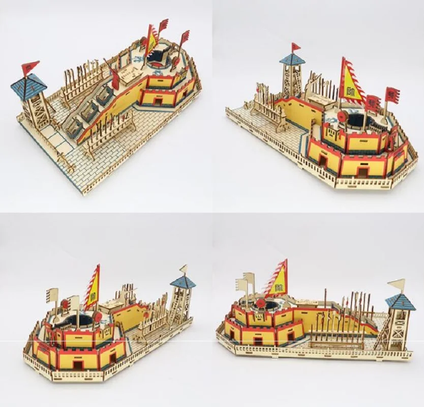 

Wooden 3D building model toy puzzle woodcraft construction kit China ancient Tournament tower build Commander Appointment Stage