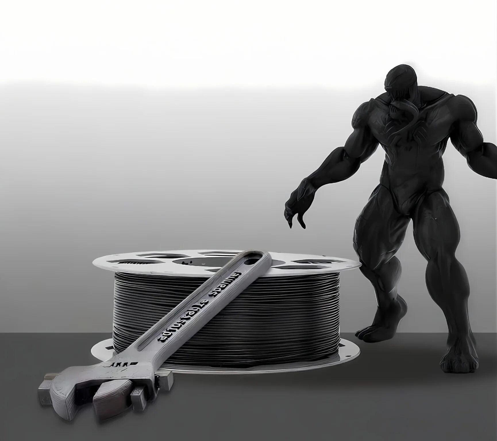 1.75mm ABS GF10 3D 프린터 필라멘트 유리 섬유 강화 고강도 내열성 저취 1KG 스풀