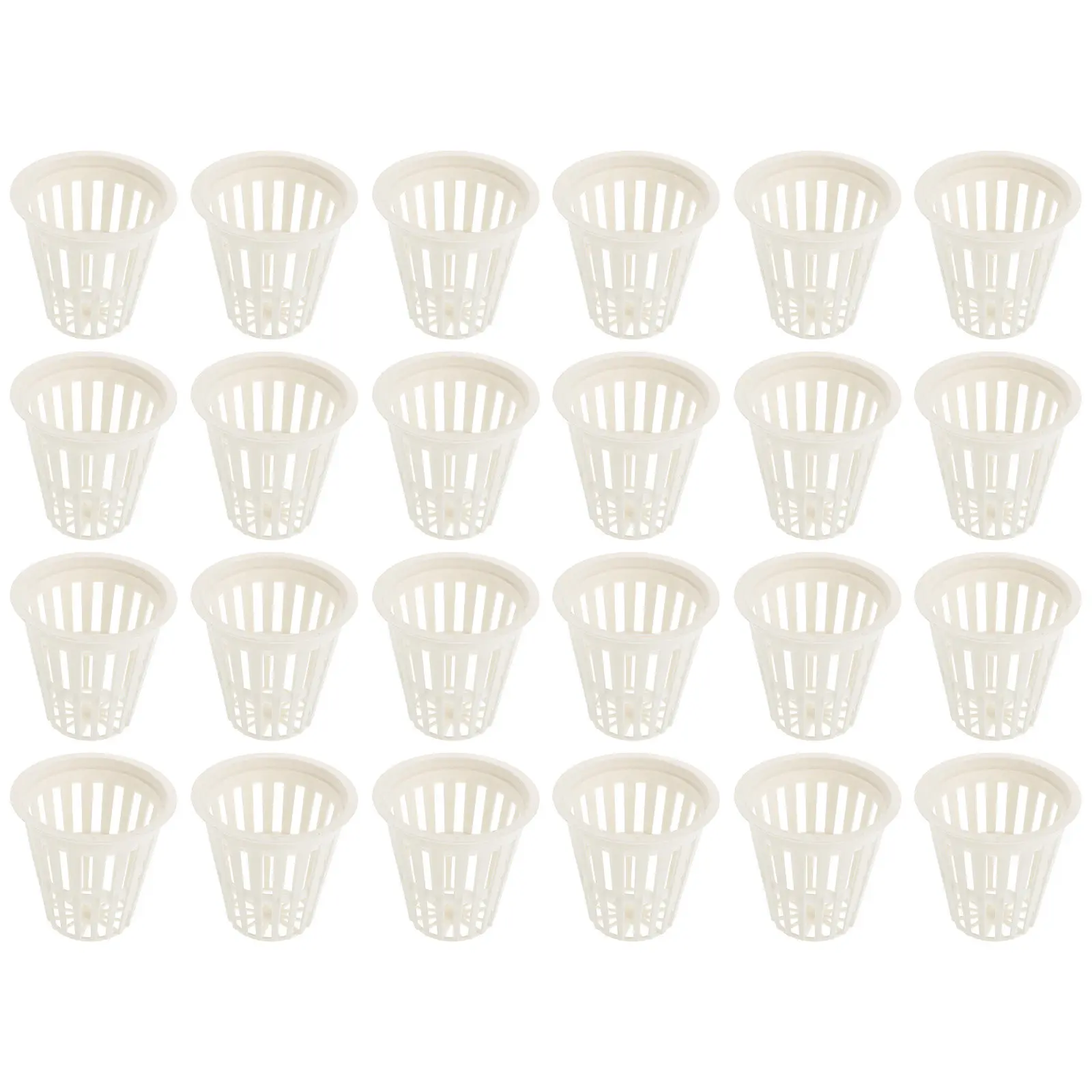 50Pcs 수경 식물 바구니 플라스틱 메쉬 무토양 재배 뿌리 고정 홀더 정원 냄비 수경 식물 바구니
