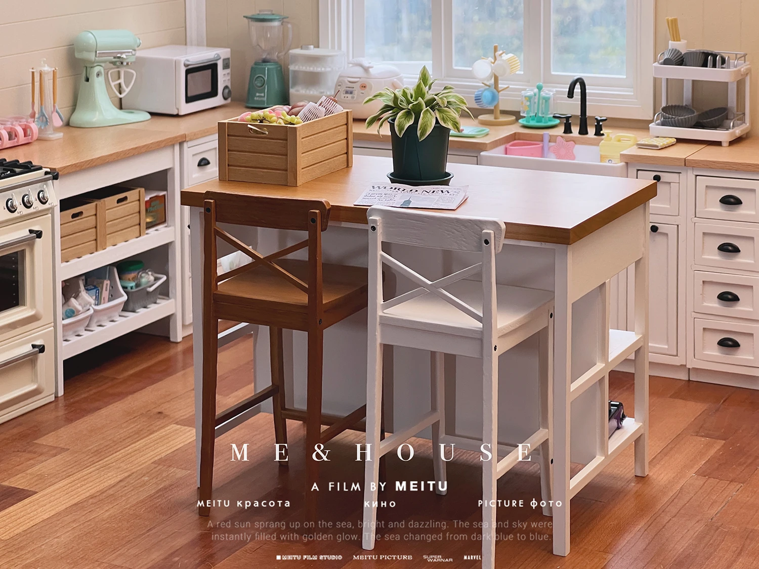 1/6 doll house model furniture accessories mini model Solid wood bar chair/dining chair 2