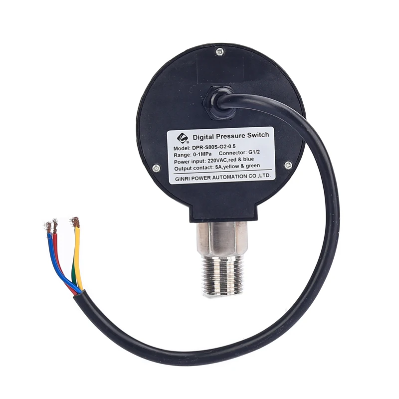 DPR-S80 ABS 디지털 지능형 압력 스위치, 물 공기 가스 오일 컨트롤러, 압력 게이지, M20 * 15