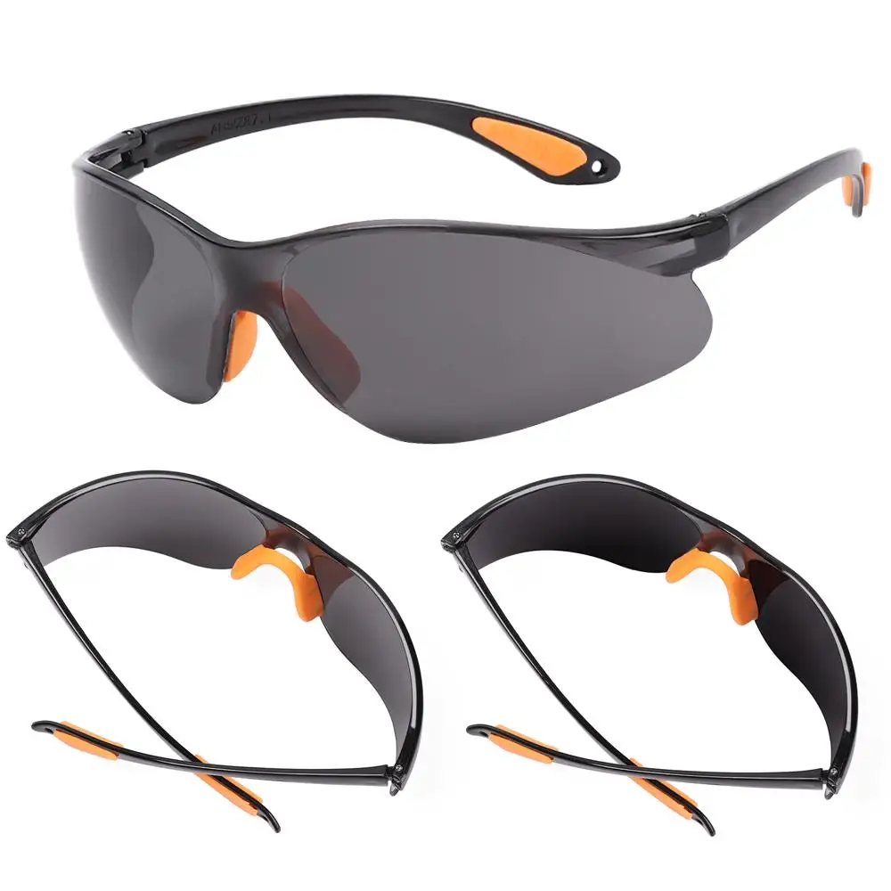 Vue de face des lunettes de sécurité anti-écran protection UV avec branches grises et monture noire.
